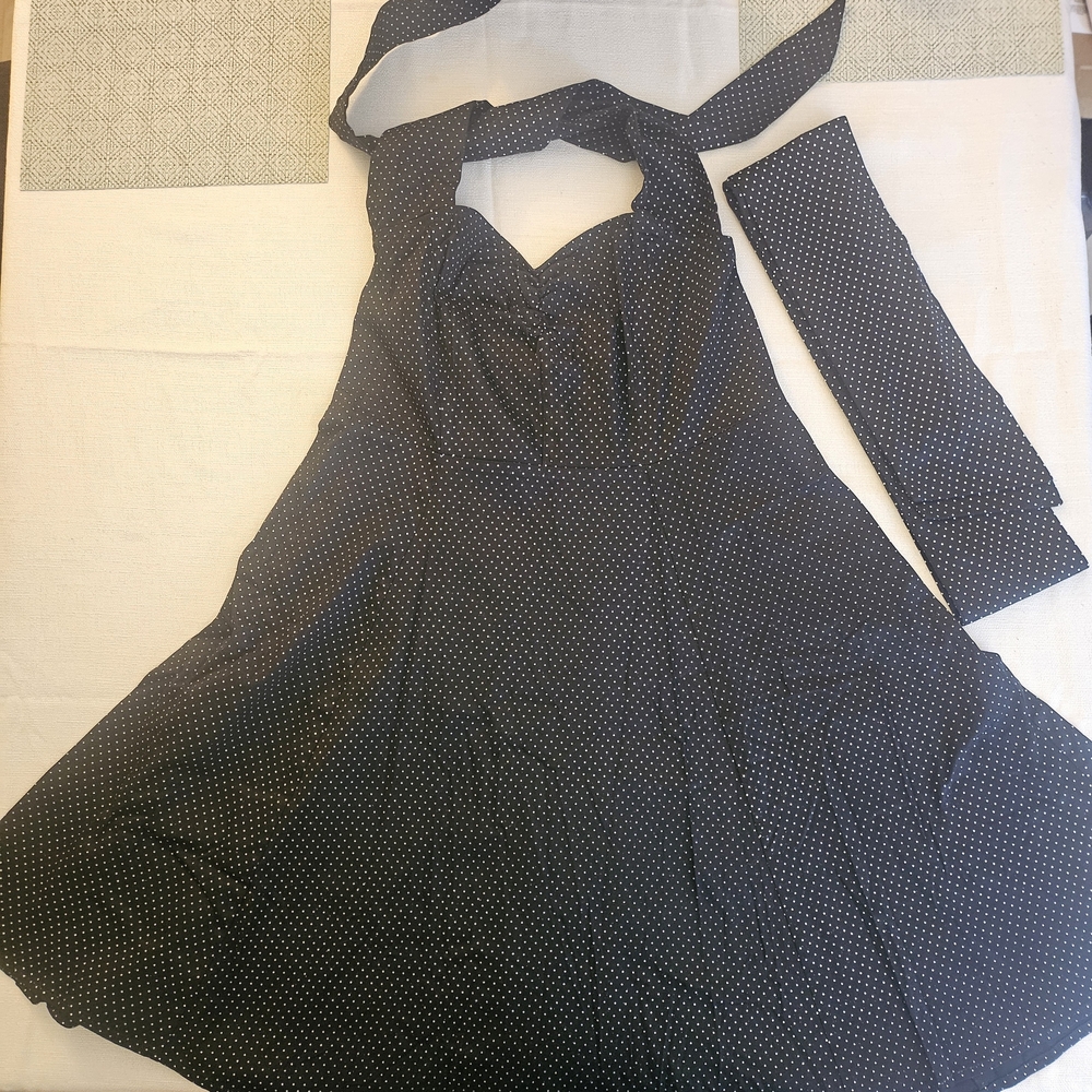 Igigi Black Polka Dot Halter Dress Wedding Retro Size 18